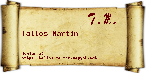 Tallos Martin névjegykártya